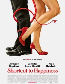 Male and female feet entwined with a red devil's tail.