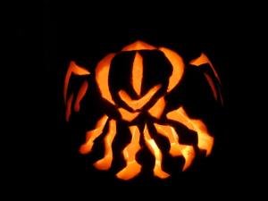 Cthulhu jack-o-lantern.