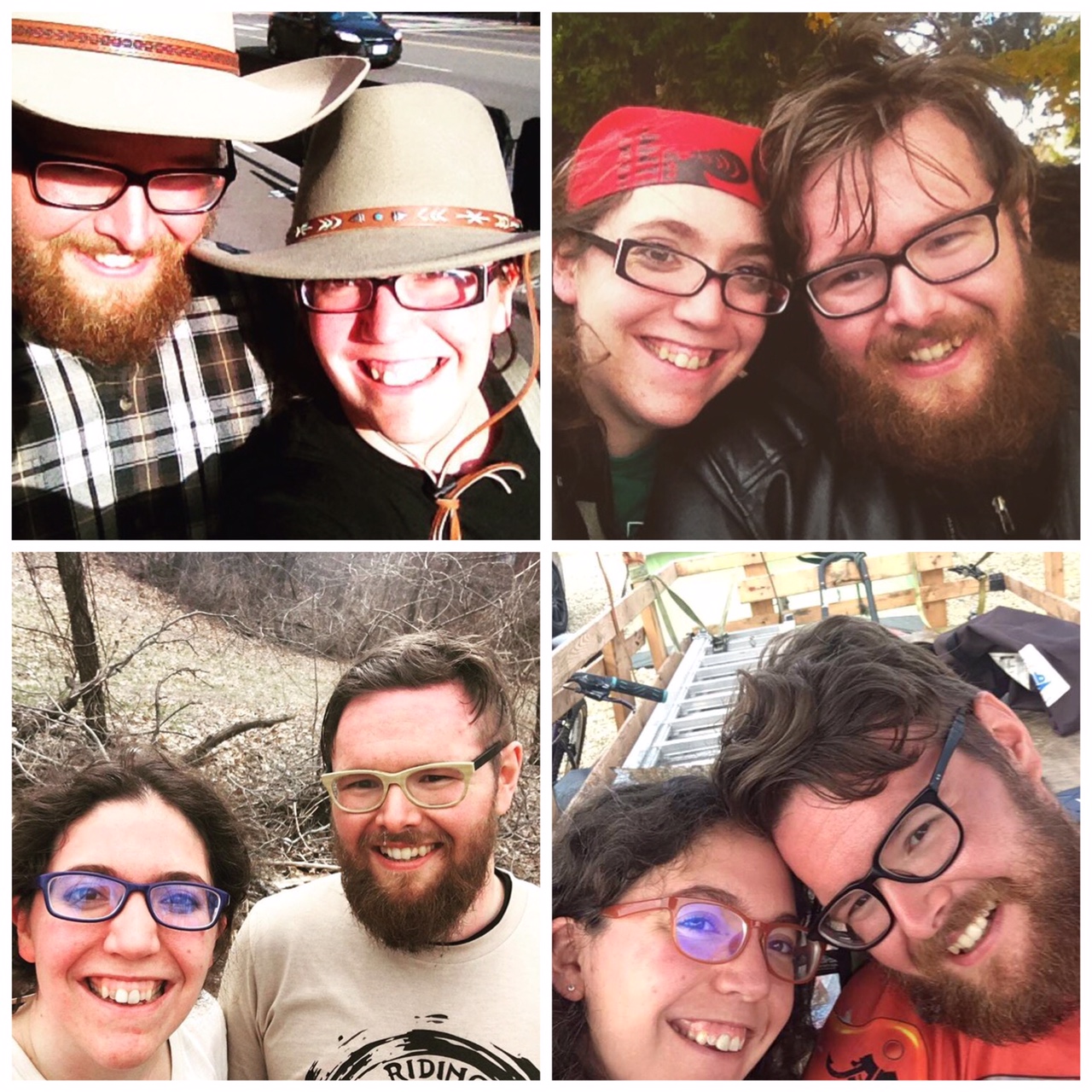 A collection of selfies from our first year of marriage.