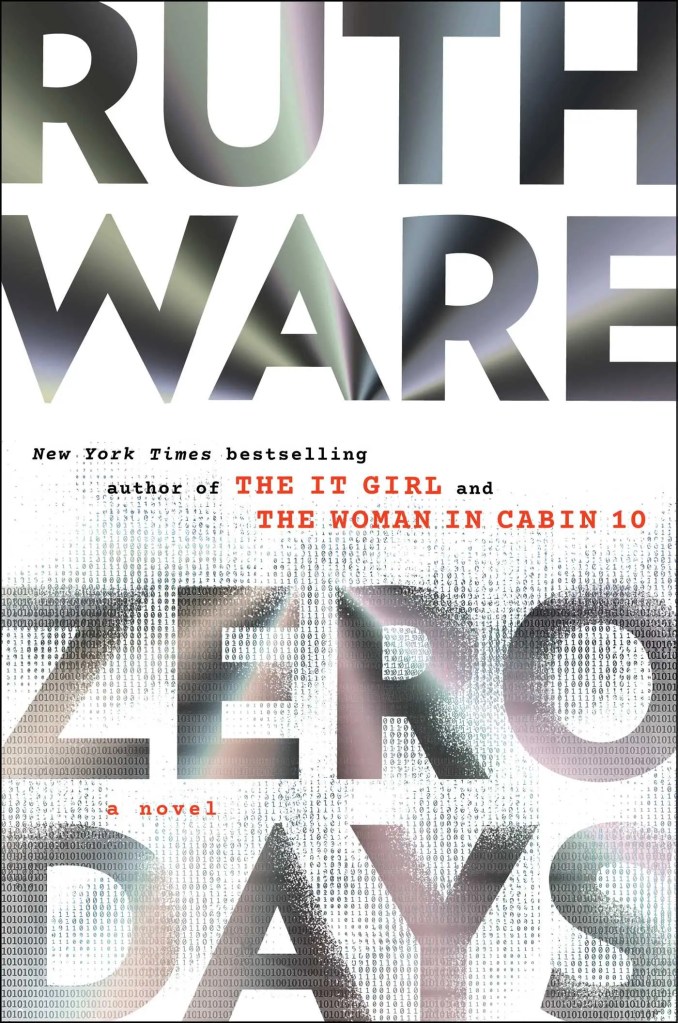 Image of a digital book cover. Pixels in gray, black, and white come together to form the title of the book and the author's name.