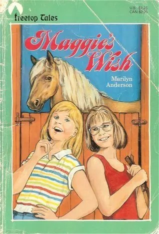 Image of a book cover. Two white girls stand in front of a horse's stall. They're smiling at the camera.