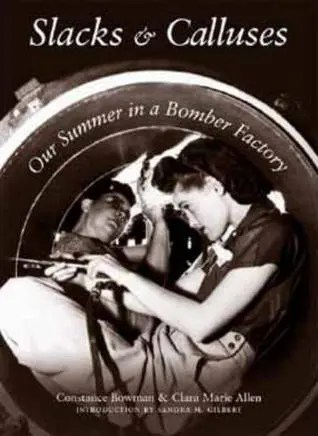 Image of a book cover. A black and white photograph of two white women in they bay of an airplane using tools. 